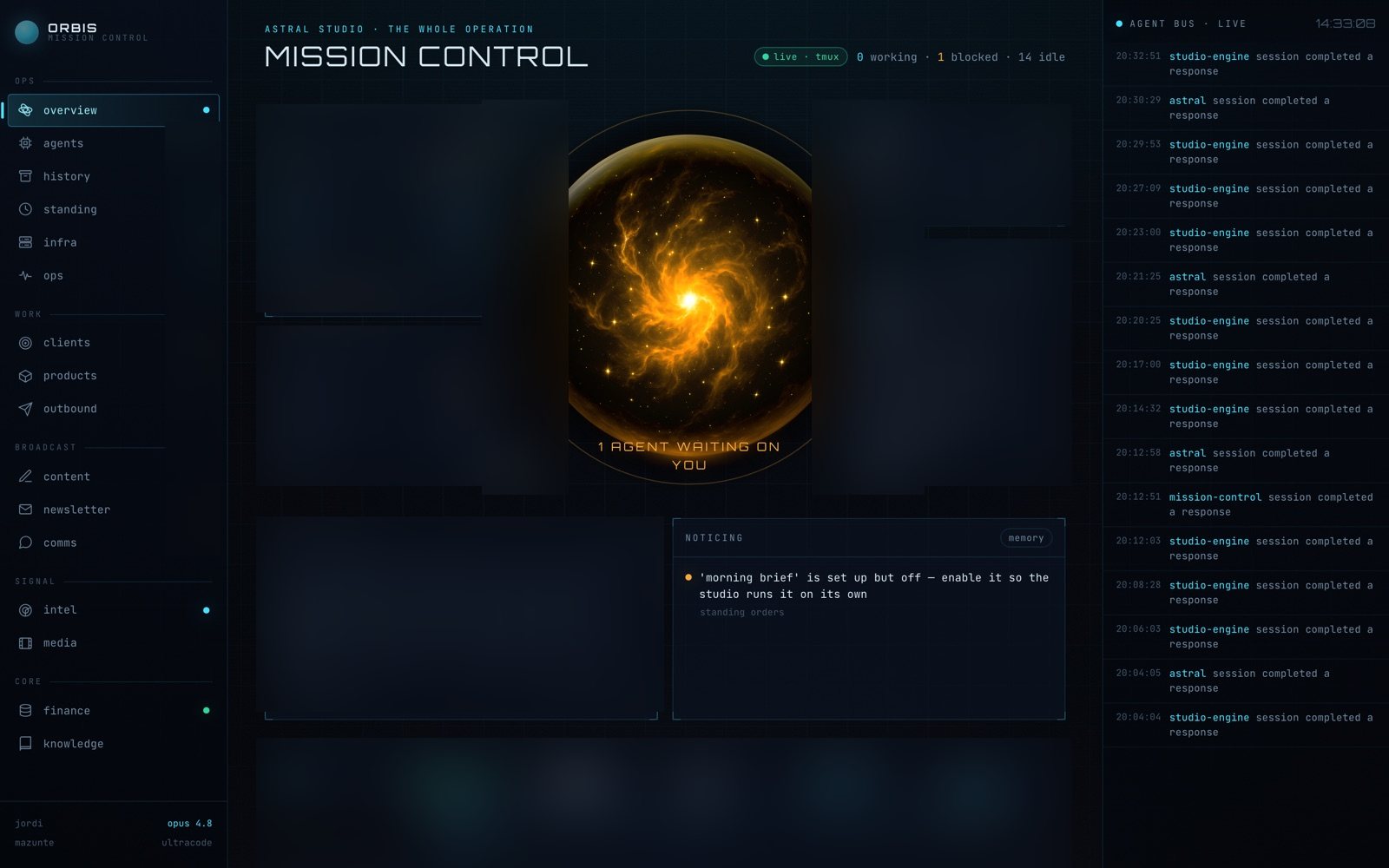 Orbis, Astral's internal operations console